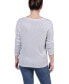 Petite Long Sleeve Ribbed Henley Top