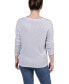 ფოტო #2 პროდუქტის Petite Long Sleeve Ribbed Henley Top