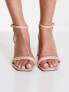 ASOS DESIGN Wide Fit Hilton barely there block heeled sandals in beige