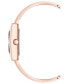 ფოტო #3 პროდუქტის Women's Quartz Rose Gold-Tone Alloy with Blush Enamel Bangle Watch, 20.5mm