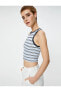 Crop Atlet Slim Fit Ribanalı