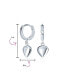 Delicate Romantic .925 Sterling Silver Dangle Puff Heart Shaped Charm Huggie Hoop Earrings For Women For Girlfriend