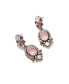 ფოტო #1 პროდუქტის Women's Pink Oval Stone Drop Earrings