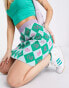 Urban Revivo check print mini skirt in green