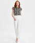 ფოტო #1 პროდუქტის Women's Extended-Tab Creased-Leg Pants