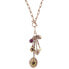 Фото #1 товара 2028 rose Gold-Tone Purple Crystal Heart and Locket Charm Toggle Necklace 20"