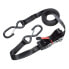 MasterLock Ratchet Tie Downs with S hooks - Black - Polyester - 400 kg - Tension ratchet - Claw hook - 2.5 cm