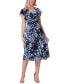 ფოტო #4 პროდუქტის Petite Floral Flutter-Sleeve Midi Dress