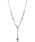 ფოტო #1 პროდუქტის Pear-Shape Crystal Lariat Necklace, 16" + 3" extender