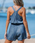 ფოტო #4 პროდუქტის Women's Chambray Drawstring Tank Romper