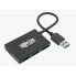 Фото #1 товара Tripp U360-004-4A-AL 4-Port Slim Portable USB-A Hub - USB 3.2 Gen 1 - Aluminum Housing - USB 3.2 Gen 1 (3.1 Gen 1) Type-A - USB 3.2 Gen 1 (3.1 Gen 1) Type-A - 5000 Mbit/s - Black - Aluminium - 0.22 m