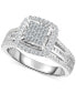 ფოტო #1 პროდუქტის Diamond Halo Cluster Engagement Ring (1 ct. t.w.) in 10k White Gold