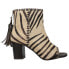 Roper Betsy Zebra Open Toe Booties Womens Size 6 M Casual Boots 09-021-0946-3210