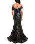 Rene Ruiz Off-The-Shoulder Ombre Sequin Mermaid Gown Women's