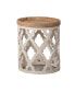 Фото #4 товара 23" Large Distressed White Side Table