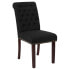 Hercules Series Black Fabric Parsons Chair With Rolled Back, Accent Nail Trim And Walnut Finish