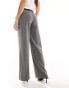 Stradivarius Tall tailored pull on trouser in grey pinstripe