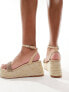 Фото #5 товара Glamorous espadrilles platform heeled sandals in gold diamante