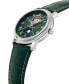 ფოტო #2 პროდუქტის Men's Swiss Automatic Classics Heartbeat Moonphase Green Leather Strap Watch 40mm