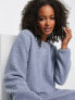 Фото #3 товара ASOS DESIGN Tall lounge borg sweat & trouser set in dusky blue