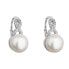 Silver earrings with river pearl 21048.1 white