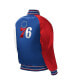 ფოტო #3 პროდუქტის Big Boys Royal Philadelphia 76ers Raglan Full-Snap Varsity Jacket