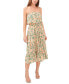 Фото #1 товара Women's Floral-Print Strapless Ruffle-Tiered Midi Dress