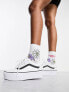 Vans Old Skool Stackform Platform trainers in white leather with black side stripe 40.5 - фото #1