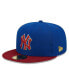 Men's Royal, Red New York Yankees Logo Primary Jewel Gold Undervisor 59FIFTY Fitted Hat