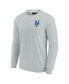 Фото #3 товара Men's and Women's Gray New York Mets Super Soft Long Sleeve T-shirt