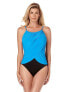 Фото #1 товара Magicsuit 166860 Womens Tummy Control Two Tone One Piece Swimsuit Azura Size 14