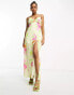 The Frolic bloom floral print asymmetric ruffle maxi dress in multi Blütenmuster, 40 - фото #1