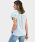 Women's Boat-neck Short-Sleeve Mixed Media Tee, Created for Macy's