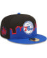 ფოტო #5 პროდუქტის Men's Royal, Black Philadelphia 76ers 2022 Tip-Off 59FIFTY Fitted Hat