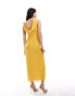 Bardot asymmetric satin maxi slip dress in marigold Ноготок, 38 - фото #4