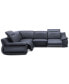 Фото #4 товара Daisley 4-Pc. Leather "L" Shaped Sectional Sofa with 2 Power Recliners