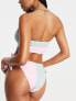 ASOS DESIGN bandeau bunny tie front bikini top in pastel colour block