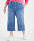 Фото #2 товара Plus Size High Rise Wide-Leg Crop Jeans, Created for Macy's