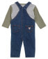 ფოტო #2 პროდუქტის Baby Boys Embroidered Shirt and Denim Overall, 2 Piece Set