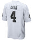 ფოტო #1 პროდუქტის Men's Derek Carr Las Vegas Raiders Game Jersey