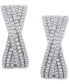 Diamond Crossover Oval Hoop Earrings (1 ct. t.w.) in Sterling Silver, Created for Macy's