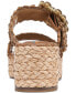 Фото #3 товара Cadance Double Strap Raffia Wedge Platform Sandals