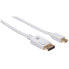 Фото #2 товара Manhattan Mini DisplayPort 1.2 to DisplayPort Cable - 4K@60Hz - 2m - Male to Male - White - Equivalent to MDP2DPMM2MW - Lifetime Warranty - Polybag - 2 m - Mini DisplayPort - DisplayPort - Male - Male - 4096 x 2160 pixels