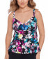 ფოტო #1 პროდუქტის Women's Printed Triple Tier Tankini Top, Created for Macy's