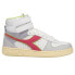 Фото #2 товара Diadora Magic Basket Mid High Top Womens Grey, White Sneakers Casual Shoes 1785