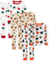 Kid 6-Piece Holiday 100% Snug Fit Cotton Pajamas 4