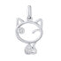 Фото #1 товара Gentle silver pendant Cat Betty with clear zircons MW15320P