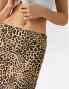 Bershka polyamide maxi skirt in leopard print