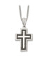 ფოტო #1 პროდუქტის Antiqued Polished Cross Pendant on a Curb Chain Necklace