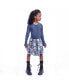 ფოტო #3 პროდუქტის Little Girls PETER FW23 QUILT SOLID AND PRINTED JERSEY DRESS